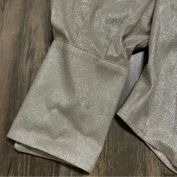 NWT Bloom Season Sparkly Long Puff Sleeve Button Back Christmas Top Holiday L - Picture 5 of 12